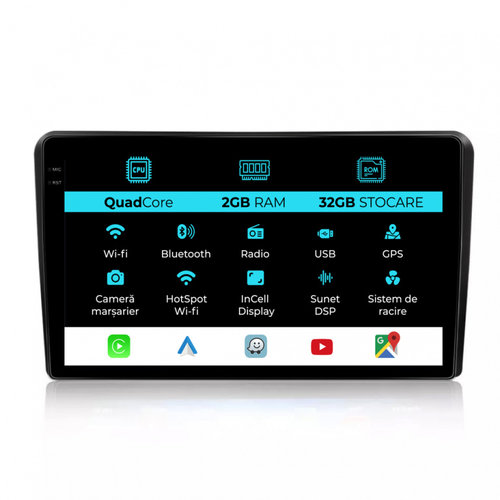 Navigatie Dedicata Peugeot Boxter Fiat Ducato Citroen Jumper (2006-2022), 9Inch, 2Gb Ram, 32Gb Stoca...