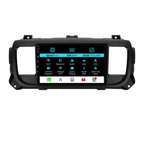 Navigatie Dedicata Peugeot Expert Citroen Jumpy 3 (2016-2021), 9Inch, 1Gb Ram, 32Gb Stocare, Carplay