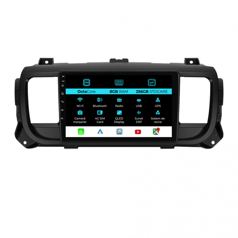 Navigatie Dedicata Peugeot Expert Citroen Jumpy 3 (2016-2021), 9Inch, 8Gb Ram, 256Gb Stocare, Carplay