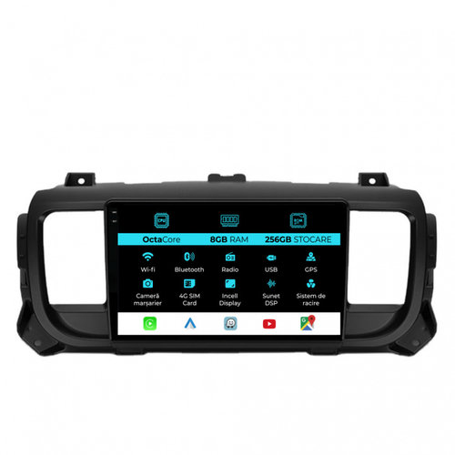 Navigatie Dedicata Peugeot Expert Citroen Jumpy 3 (2016-2021), 9Inch, 8Gb Ram, 256Gb Stocare, Carpla...