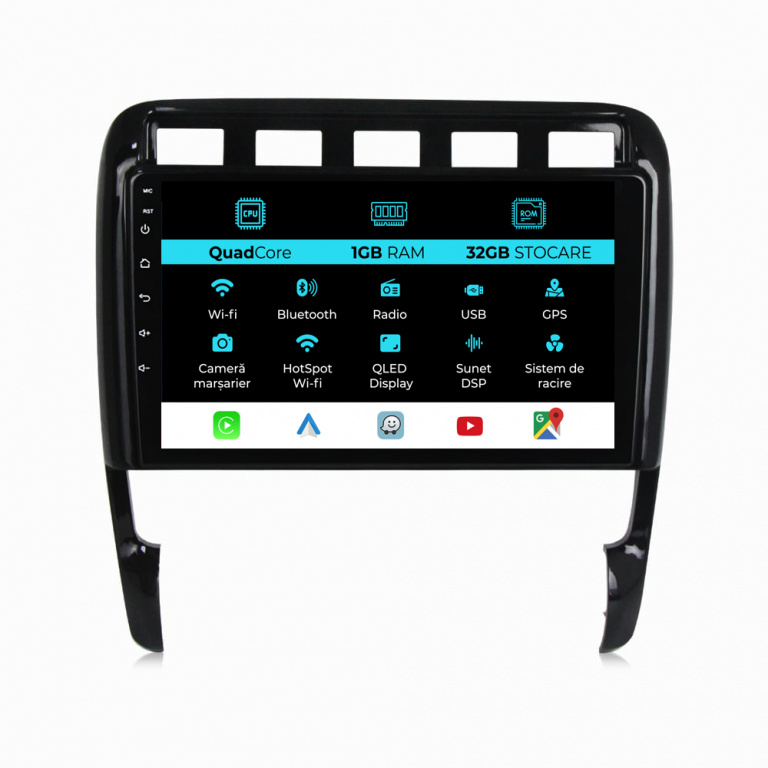 Navigatie Dedicata Porsche Cayenne (2002-2010), 9Inch, 1Gb Ram, 32Gb Stocare, Carplay
