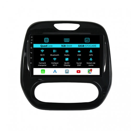 Navigatie Dedicata Renault Captur (2013-2020), 9Inch, 1Gb Ram, 32Gb Stocare, Carplay