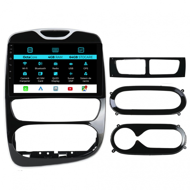Navigatie Dedicata Renault Clio 4 (2012-2019), 9Inch, 4Gb Ram, 64Gb Stocare, Carplay