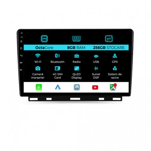 Navigatie Dedicata Renault Clio 5 (2019 - 2024), 9Inch, 8Gb Ram, 256Gb Stocare, Carplay