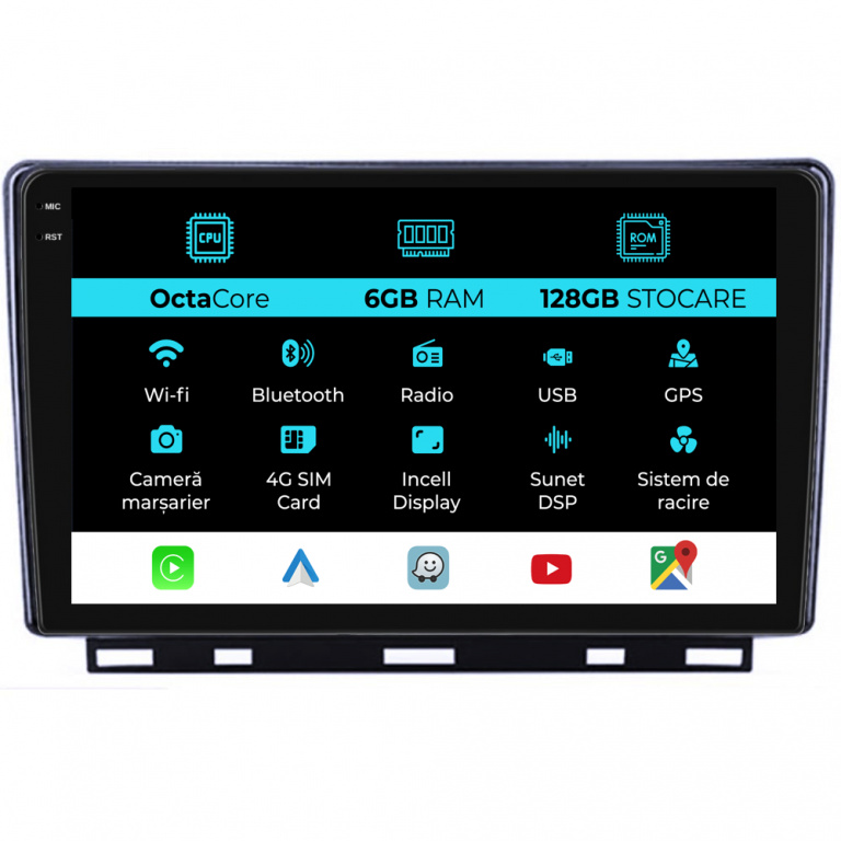 Navigatie Dedicata Renault Clio 5 (2019-2024), 9Inch, 6Gb Ram, 128Gb Stocare, Carplay