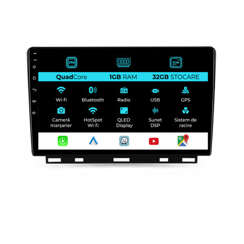 Navigatie Dedicata Renault Clio 5 (2019 - 2024), 9Inch, 1Gb Ram, 32Gb Stocare, Carplay