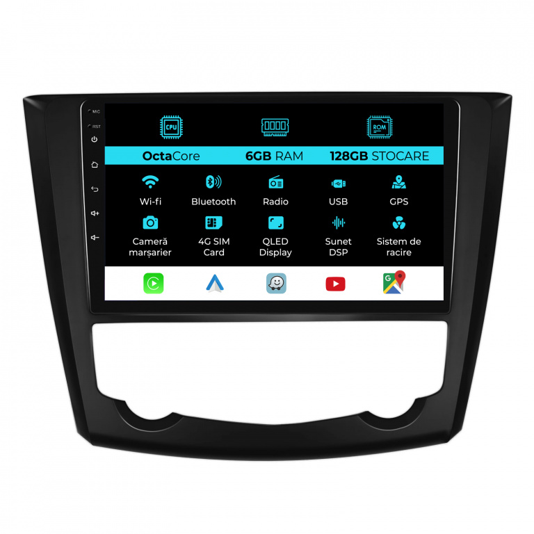 Navigatie Dedicata Renault Kadjar (2015-2019), 9Inch, 6Gb Ram, 128Gb Stocare, Carplay