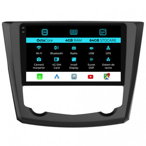 Navigatie Dedicata Renault Kadjar (2015-2019), 9Inch, 4Gb Ram, 64Gb Stocare, Carplay