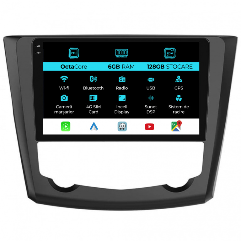 Navigatie Dedicata Renault Kadjar (2015-2019), 9Inch, 6Gb Ram, 128Gb Stocare, Carplay