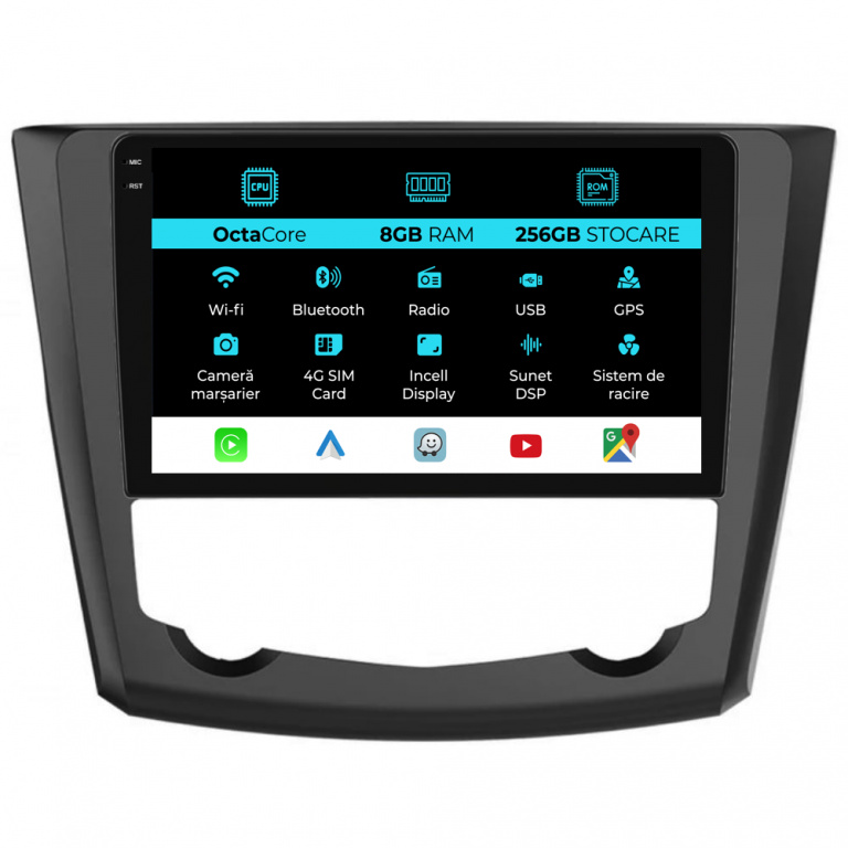 Navigatie Dedicata Renault Kadjar (2015-2019), 9Inch, 8Gb Ram, 256Gb Stocare, Carplay