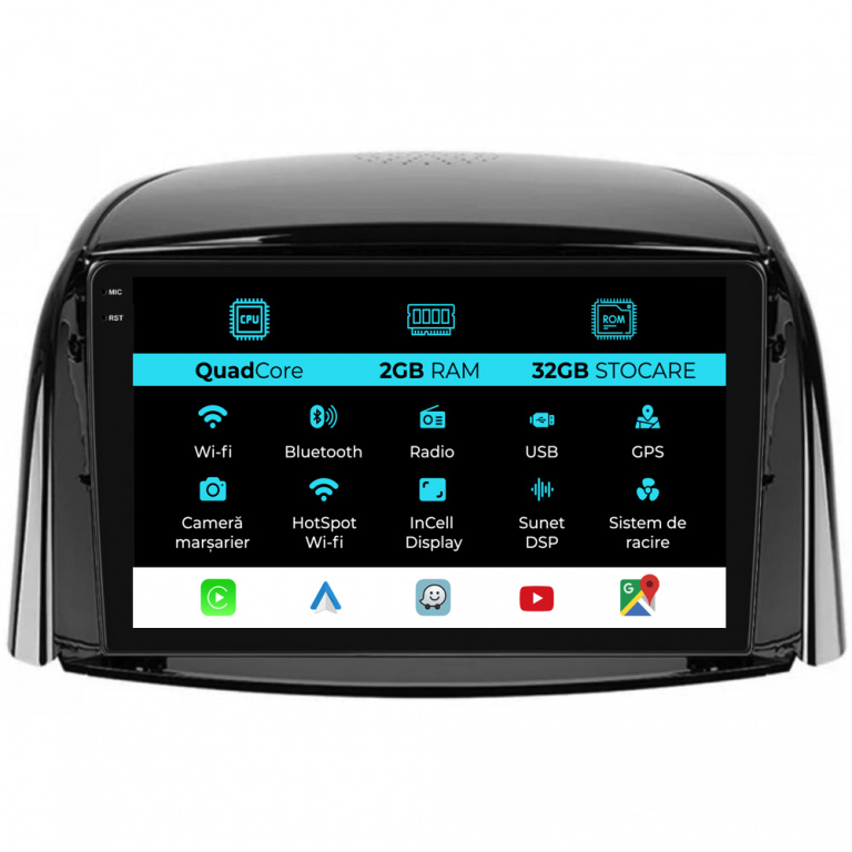 Navigatie Dedicata Renault Koleos (2008-2016),QuadCore, 9Inch, 4Gb Ram, 64Gb Stocare, Carplay