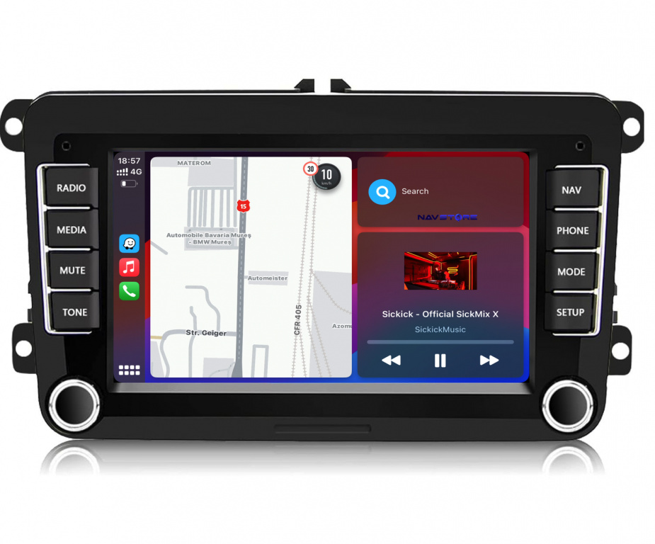 Navigatie Dedicata Seat, 7Inch, 2Gb Ram, 64Gb stocare, Apple Carplay Android Auto