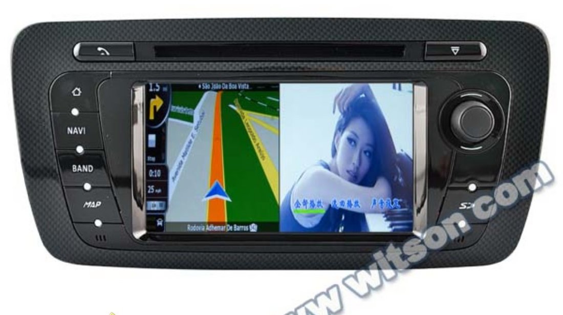 Navigatie Dedicata Seat Ibiza 2008 2015 Model NAVD K246 Cu Platforma S90 Win8 Style Dvd Usb Sd Player Auto Gps Tv Carkit Preluare Agenda Telefonica Model 2015