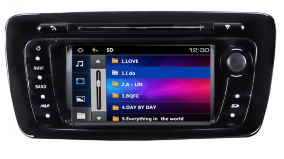 Navigatie Dedicata Seat Ibiza 2008 2015 Model NAVD K246 Cu Platforma S90 Win8 Style Dvd Usb Sd Player Auto Gps Tv Carkit Preluare Agenda Telefonica Model 2015