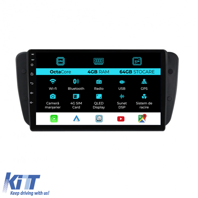 Navigatie Dedicata Seat Ibiza (2008-2016), 9Inch 4Gb Ram, 64Gb Stocare, Carplay NAVSE94FWN