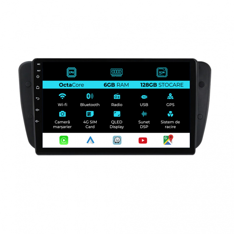 Navigatie Dedicata Seat Ibiza (2008-2016), 9Inch, 6Gb Ram, 128Gb Stocare, Carplay
