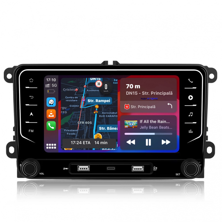 Navigatie Dedicata Skoda, 7Inch, 4Gb Ram, 64Gb stocare, Apple Carplay Android Auto