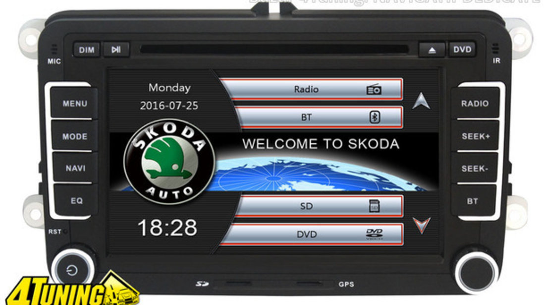 NAVIGATIE DEDICATA SKODA FABIA 2 NAVD-723V V4 DVD GPS CARKIT PRELUARE AGENDA TELEFONICA