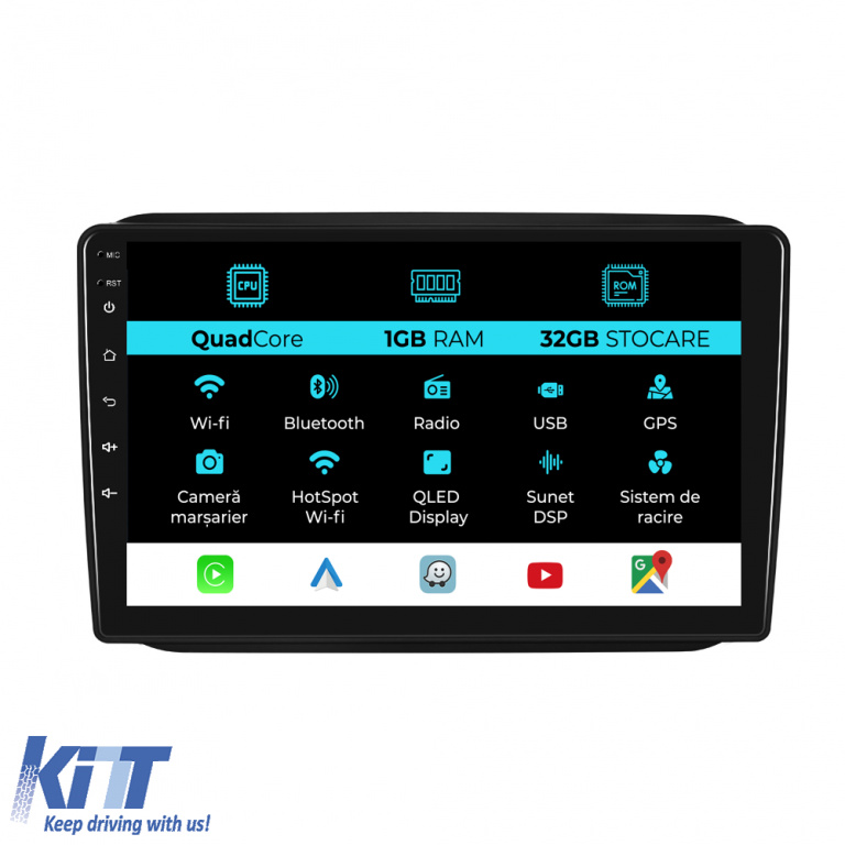 Navigatie Dedicata Skoda Fabia (2007-2014), 10Inch, 1Gb Ram, 32Gb Stocare, Carplay NAVSK101ULI