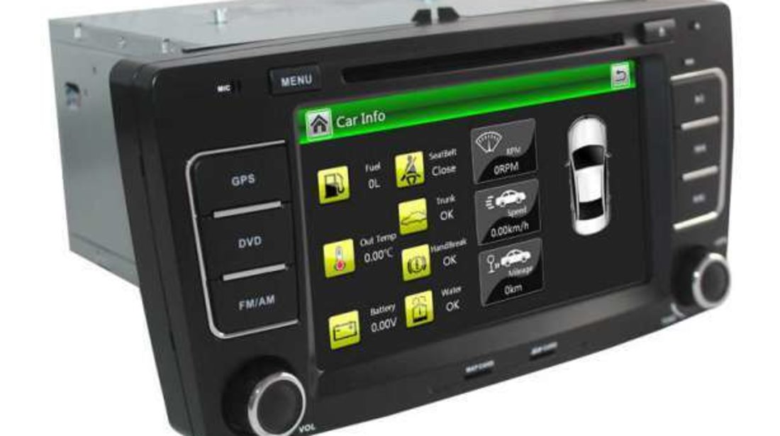 NAVIGATIE DEDICATA SKODA OCTAVIA 2 MODEL XTRONS PF710TSS ECRAN 7" MENIURI OEM DVD USB GPS CARKIT