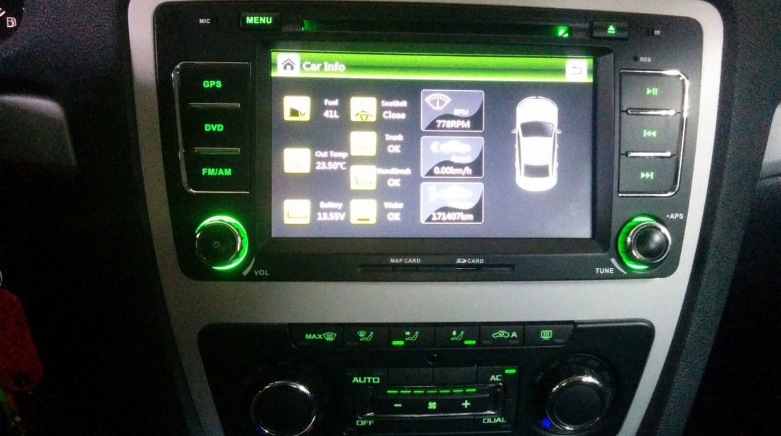 NAVIGATIE DEDICATA SKODA OCTAVIA 2 MODEL XTRONS PF710TSS ECRAN 7" MENIURI OEM DVD USB GPS CARKIT