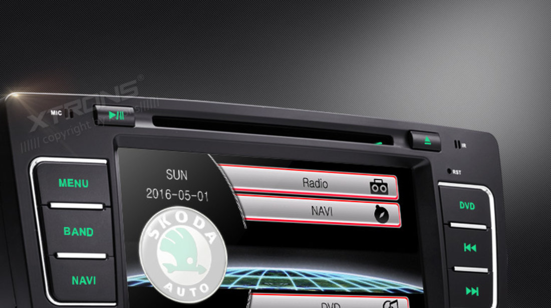 NAVIGATIE DEDICATA SKODA OCTAVIA 2 MODEL XTRONS PF710TSS ECRAN 7" MENIURI OEM DVD USB GPS CARKIT