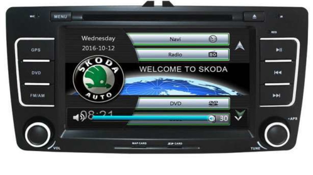 NAVIGATIE DEDICATA SKODA OCTAVIA 2 XTRONS PF710TSS MENIURI OEM DVD GPS CARKIT FARA RAMA ADAPTOARE!