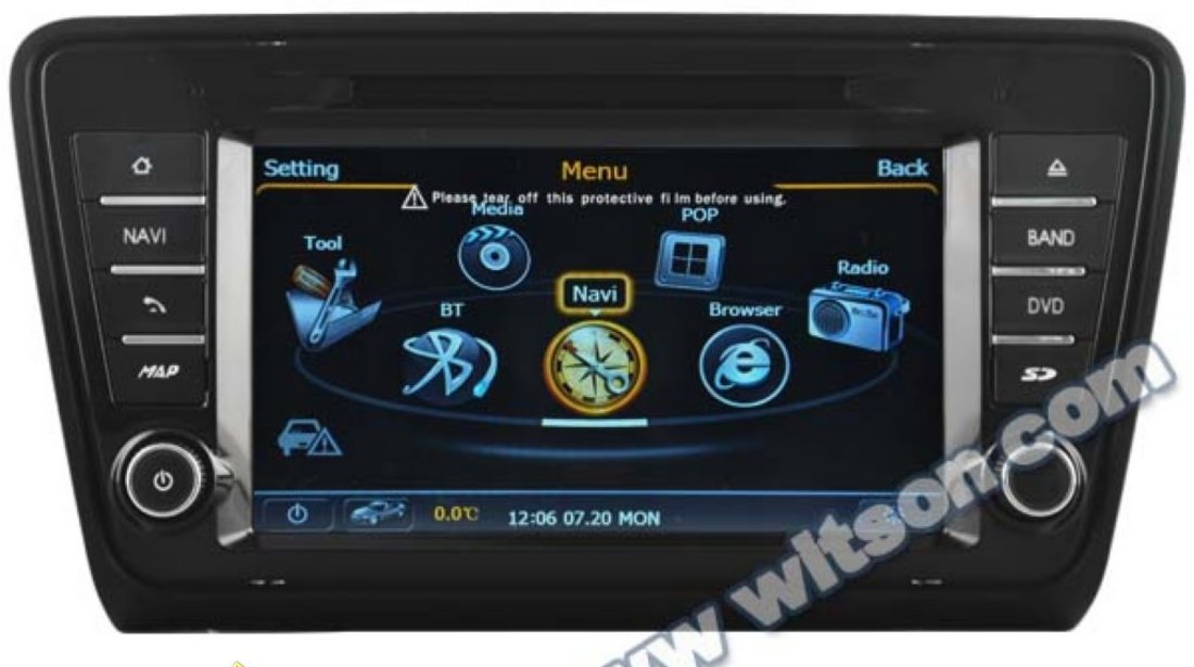 Navigatie Dedicata Skoda Octavia 3 2013 NAVD C279 Dvd Player cu Platforma S100 Dvd Auto Procesor Dual Core A8 1ghz 512 Ddr 2 Dvd Gps Tv Dvr Carkit Preluare Agenda Telefonica