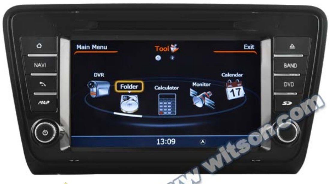 Navigatie Dedicata Skoda Octavia 3 2013 NAVD C279 Dvd Player cu Platforma S100 Dvd Auto Procesor Dual Core A8 1ghz 512 Ddr 2 Dvd Gps Tv Dvr Carkit Preluare Agenda Telefonica