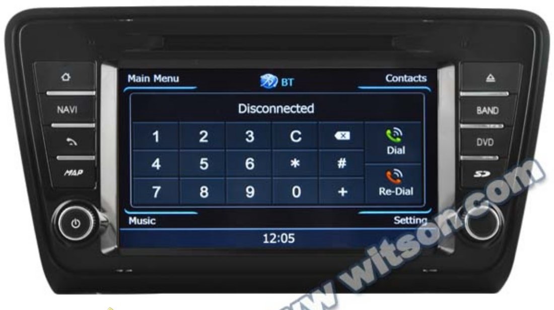 Navigatie Dedicata Skoda Octavia 3 2013 NAVD C279 Dvd Player cu Platforma S100 Dvd Auto Procesor Dual Core A8 1ghz 512 Ddr 2 Dvd Gps Tv Dvr Carkit Preluare Agenda Telefonica