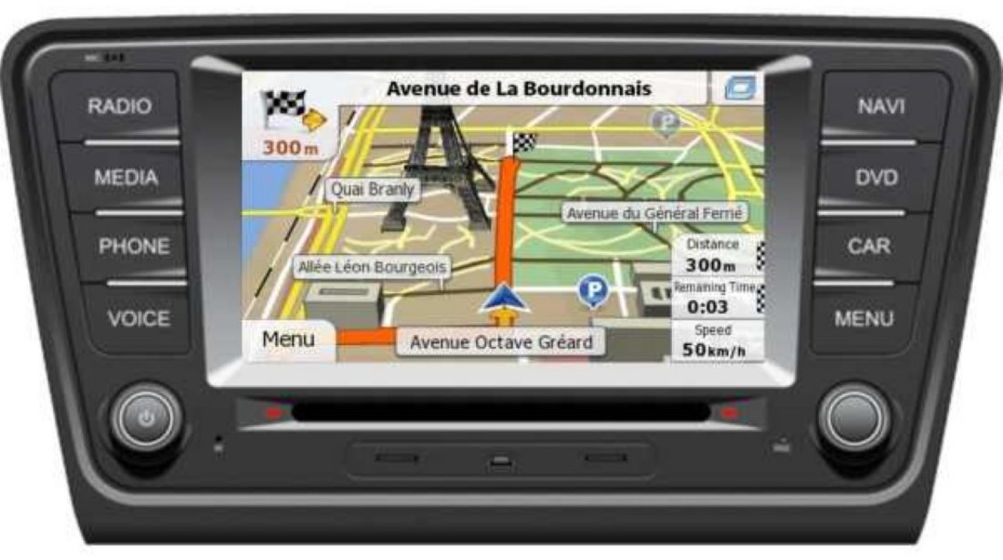 NAVIGATIE DEDICATA SKODA OCTAVIA 3 CAR VISION DNB GPS DVD CARKIT TV USB SD PLAYER