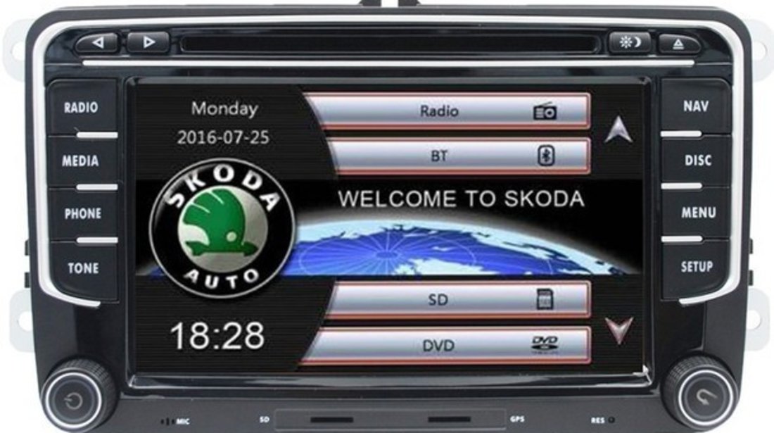 Navigatie Dedicata Skoda Roomster Dvd Carkit Usb NAVD-723V V5 Camera Video De Marsarier Cadou!