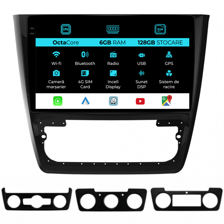Navigatie Dedicata Skoda Yeti (2009-2017), Incell 10Inch, 6Gb Ram, 128Gb Stocare, Carplay