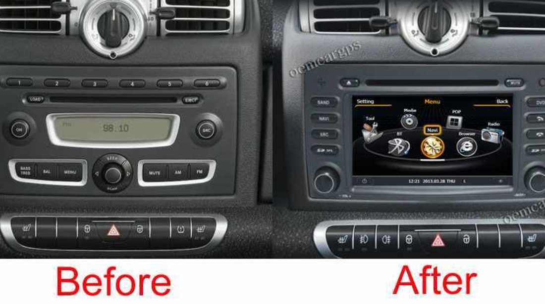 NAVIGATIE DEDICATA SMART FORTWO FORFOUR WITSON W2-C087 PLATFORMA S100 DVD GPS TV DVR CARKIT