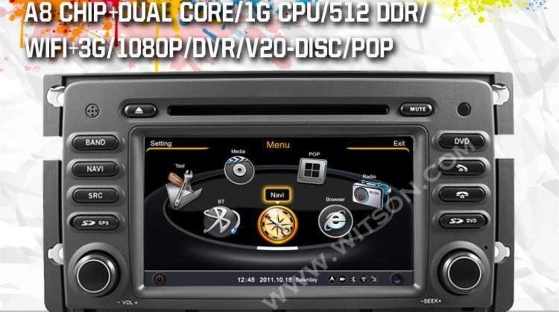 NAVIGATIE DEDICATA SMART FORTWO FORFOUR WITSON W2-C087 PLATFORMA S100 DVD GPS TV DVR CARKIT