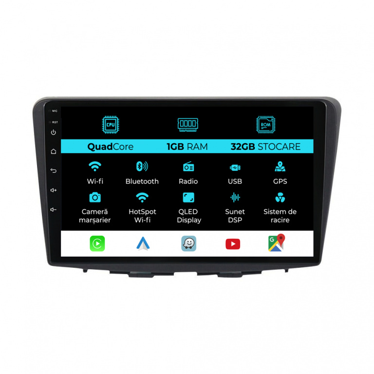 Navigatie Dedicata Suzuki Balneo (2015 - 2025), 9Inch, 1Gb Ram, 32Gb Stocare, Carplay