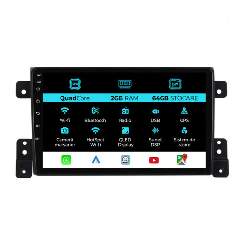 Navigatie Dedicata Suzuki Grand Vitara 3 (2005-2015), 9Inch, 2Gb Ram, 64Gb Stocare, Carplay