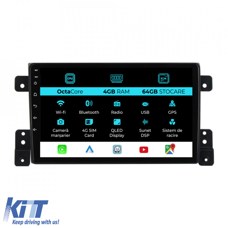 Navigatie Dedicata Suzuki Grand Vitara 3 (2005-2015), 9Inch, 4Gb Ram, 64Gb Stocare, Carplay NAVSZ94FAV