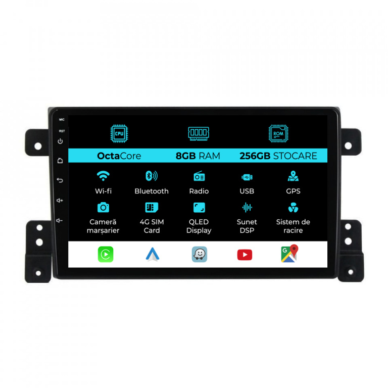 Navigatie Dedicata Suzuki Grand Vitara 3 (2005-2015), 9Inch, 8Gb Ram, 256Gb Stocare, Carplay
