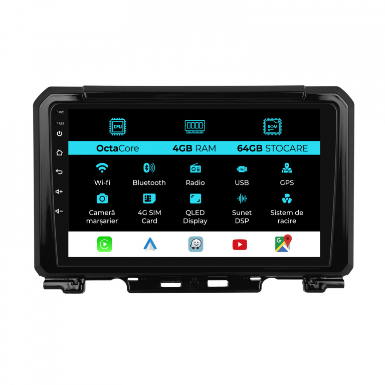 Navigatie Dedicata Suzuki Jimny (2018-2023), 9Inch, 4Gb Ram, 64Gb Stocare, Carplay