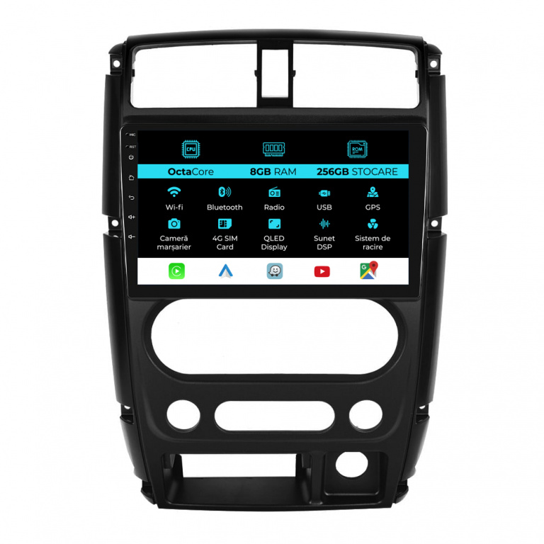 Navigatie Dedicata Suzuki Jimny 3 (2005-2019), 9Inch, 8Gb Ram, 256Gb Stocare, Carplay