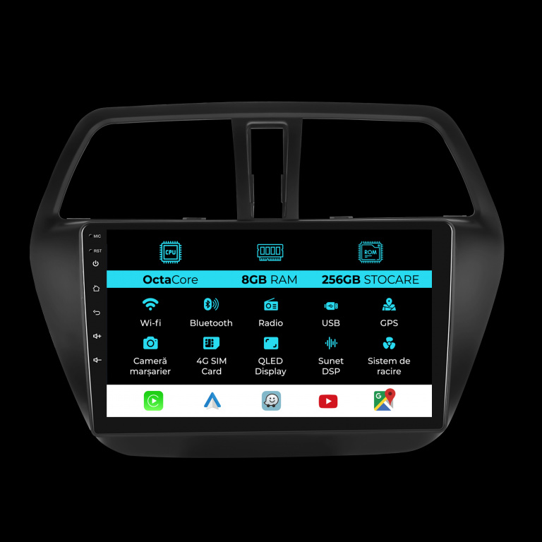 Navigatie Dedicata Suzuki S-Cross (2012-2016), 9Inch, 8Gb Ram, 256Gb Stocare, CarPlay