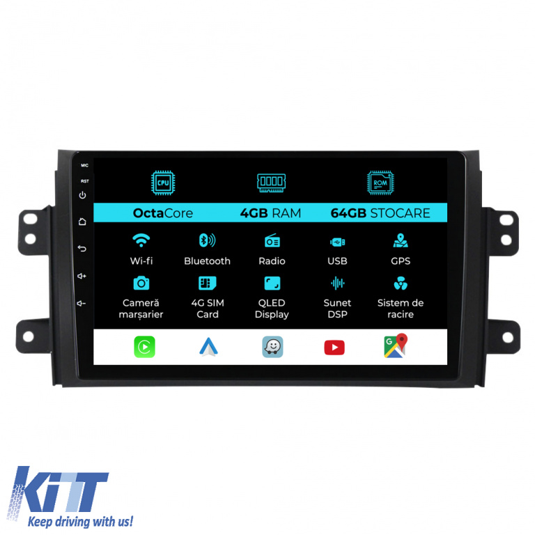 Navigatie Dedicata Suzuki SX4 (2006-2012), 9Inch 4Gb Ram, 64Gb Stocare, Carplay NAVSZ94RXL