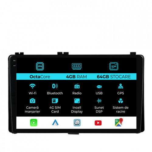 Navigatie Dedicata Toyota Auris, Corolla (2015-2019), 9 Inch, 4Gb Ram, 64Gb stocare, Carplay
