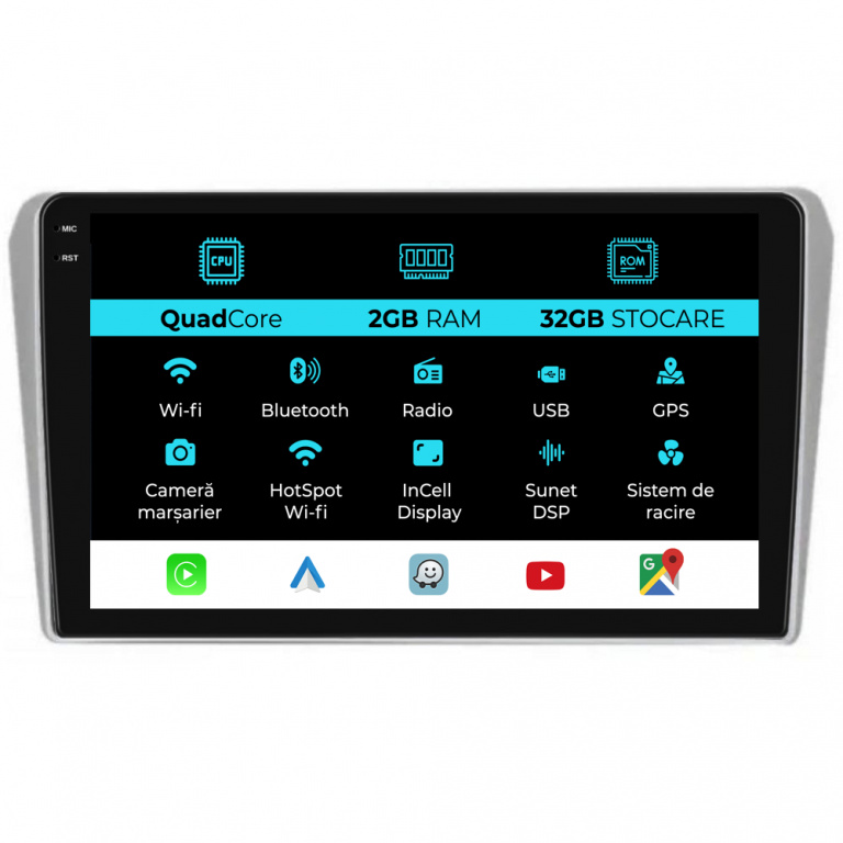 Navigatie Dedicata Toyota Avensis (2002-2008), 9 Inch, 2Gb Ram, 32Gb stocare, Carplay