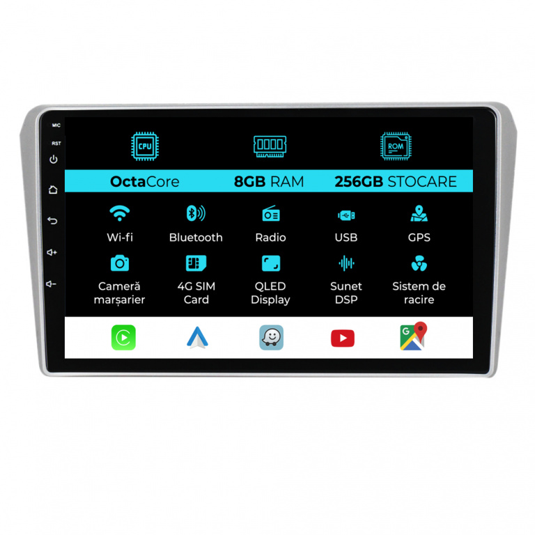 Navigatie Dedicata Toyota Avensis (2002 - 2008), 9 Inch, 8Gb Ram, 256Gb stocare, Carplay