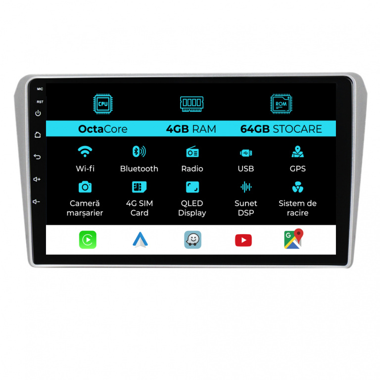 Navigatie Dedicata Toyota Avensis (2002 - 2008), 9 Inch, 4Gb Ram, 64Gb stocare, Carplay