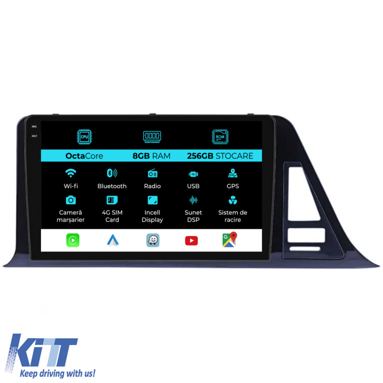 Navigatie Dedicata Toyota CHR (2016-2020), 9Inch, 8Gb Ram, 256Gb Stocare, Carplay NAVTY98DTH