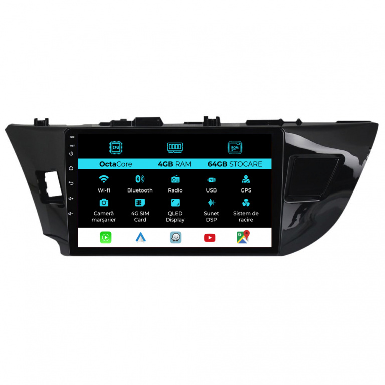 Navigatie Dedicata Toyota Corolla (2013-2019), 10Inch, 4Gb Ram, 64Gb Stocare, Carplay