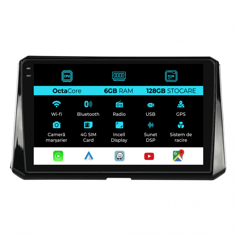 Navigatie Dedicata Toyota Corolla (2019-2025), 10Inch, 6Gb Ram, 128Gb Stocare, Carplay